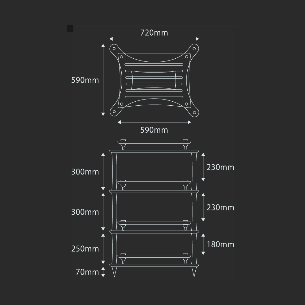 Quadraspire X-Reference Signature Custom Configured Rack - Black Nextel SVT Shelf