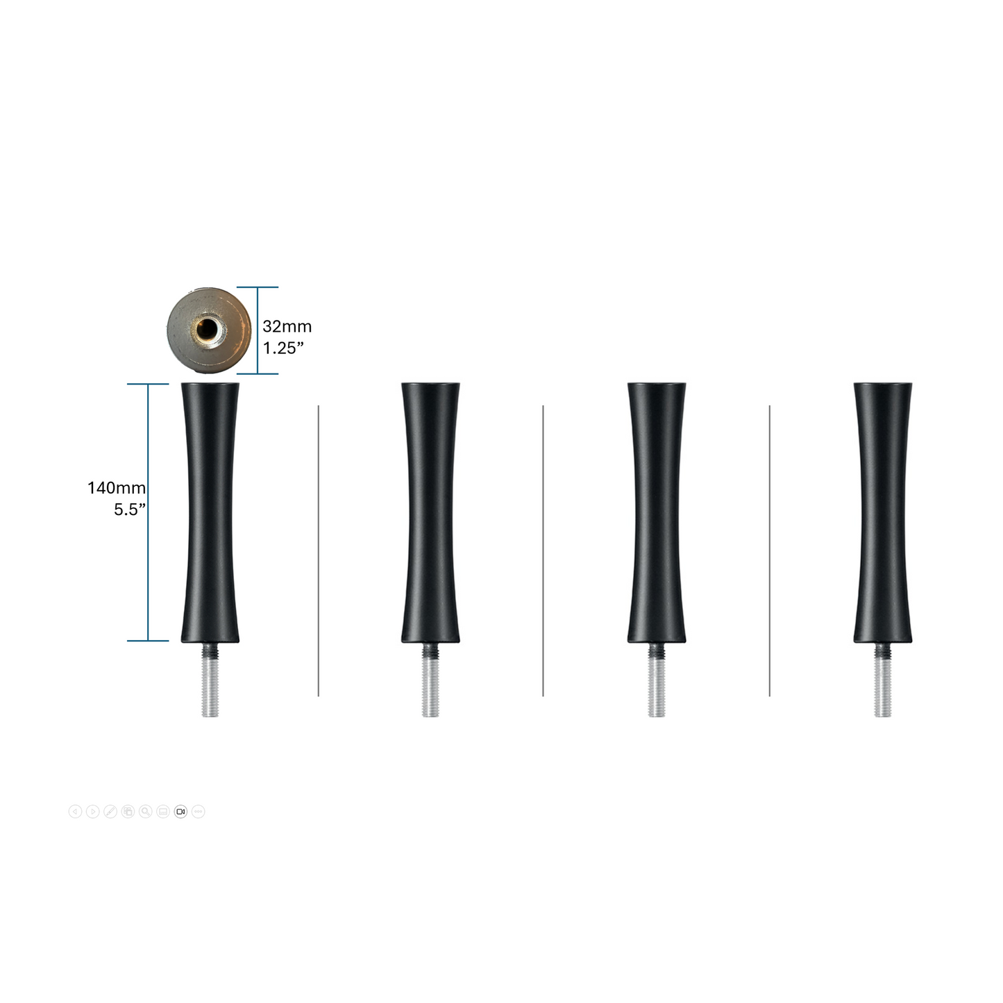 Quadraspire SV140/32mm (5.5") Columns (set of 4) - Open Box