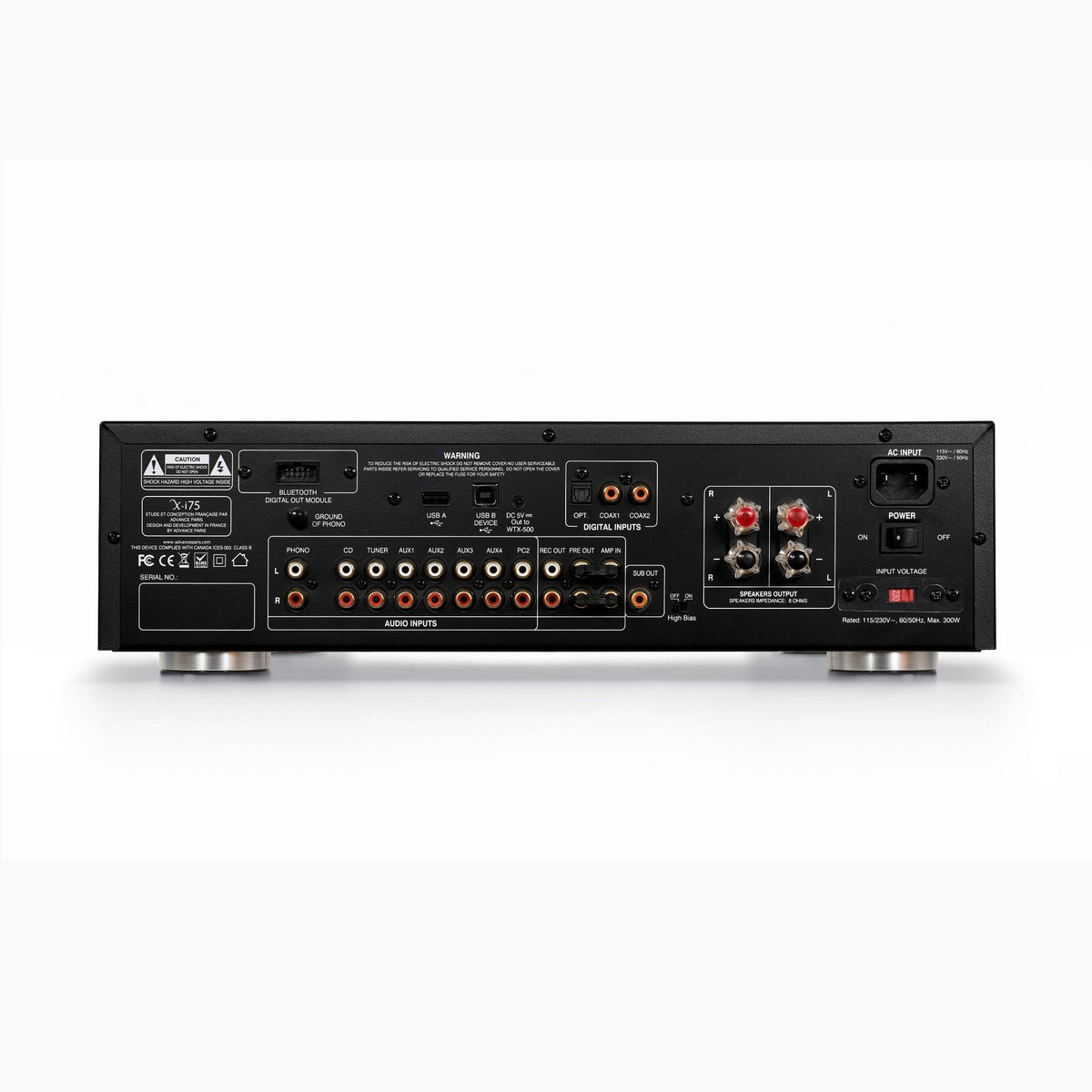 Advance Paris X-i75 integrated amplifier rear panel