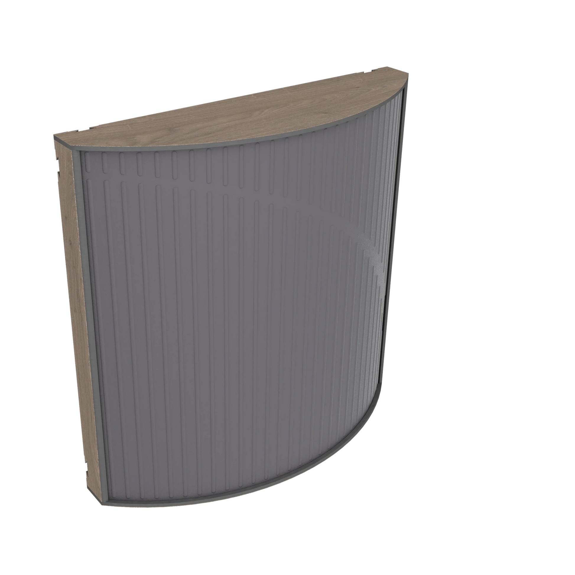 Vicoustic Cinema Round Ultra VMT Sound Absorbing Acoustic Panel in Grey and Brown Oak