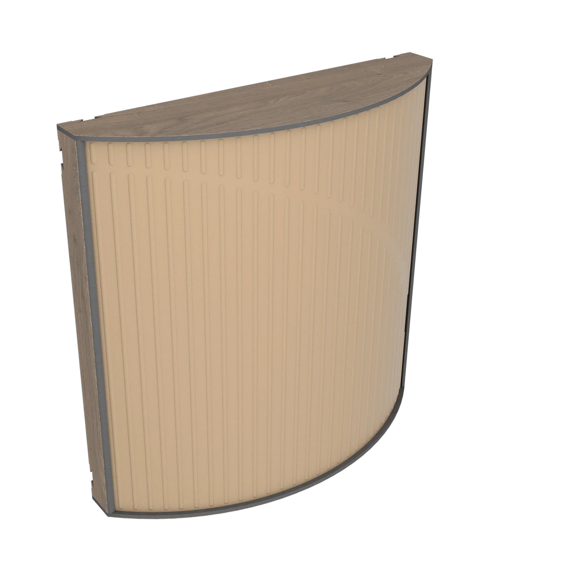 Vicoustic Cinema Round Ultra VMT Sound Absorbing Acoustic Panel in Beige and Brown Oak