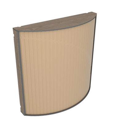 Vicoustic Cinema Round Ultra VMT Sound Absorbing Acoustic Panel in Beige and Brown Oak