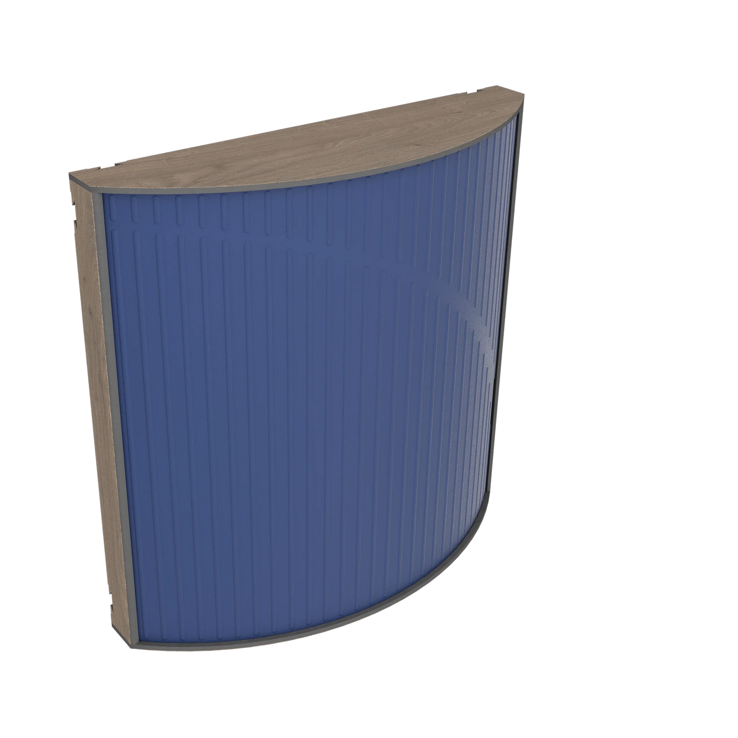 Vicoustic Cinema Round Ultra VMT Sound Absorbing Acoustic Panel in Blue and Brown Oak