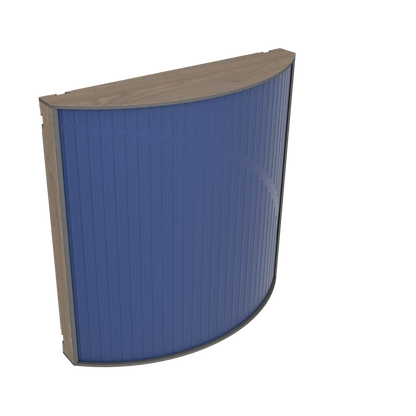 Vicoustic Cinema Round Ultra VMT Sound Absorbing Acoustic Panel in Blue and Brown Oak