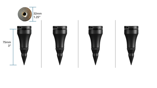 Quadraspire SV75/32mm (3") Spike Feet and Top Caps (set of 4)