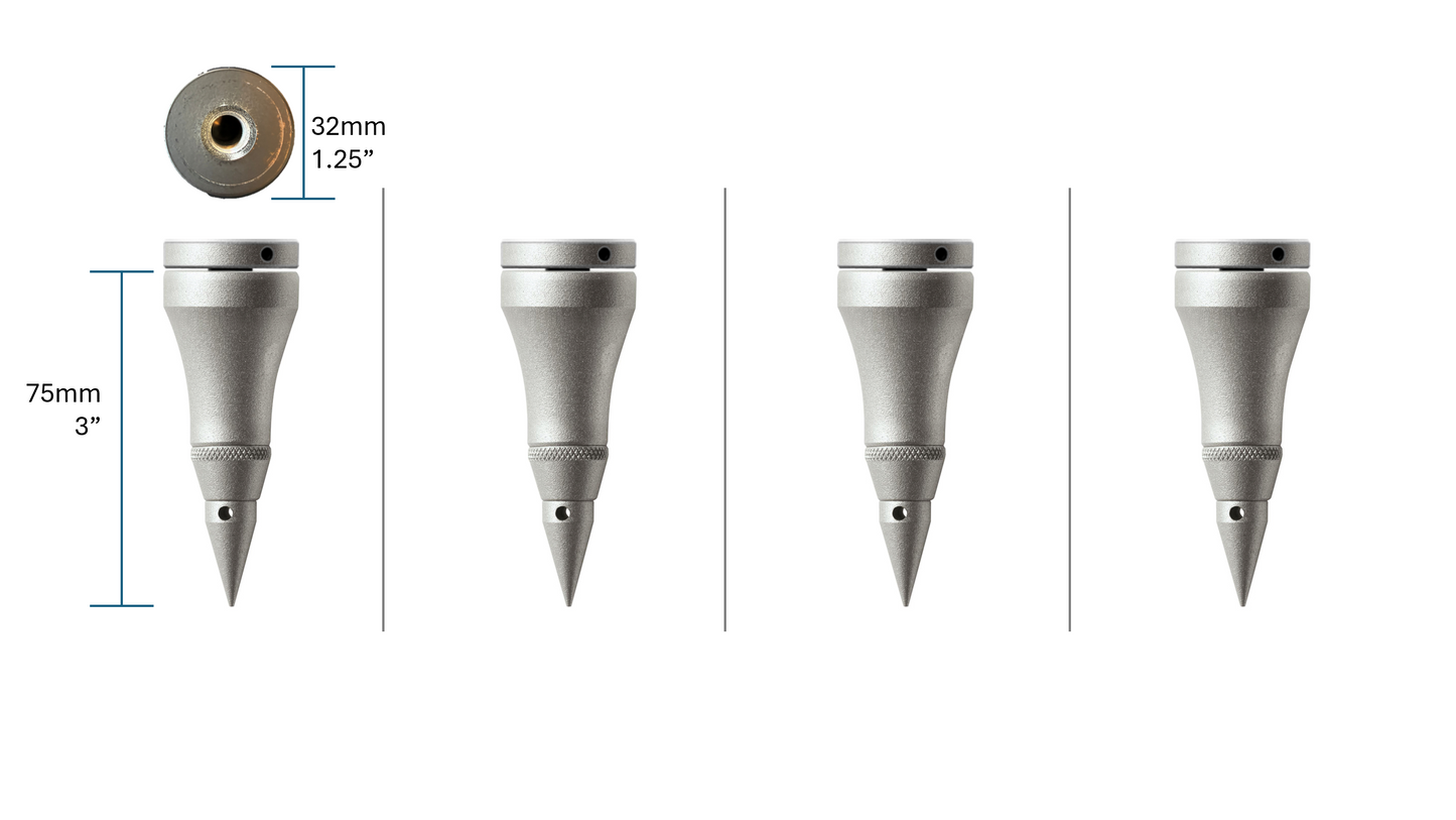 Quadraspire SV75/32mm (3") Spike Feet and Top Caps (set of 4)