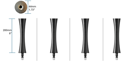 Quadraspire SV200/44mm (8") X-Reference Columns (set of 4) - Black