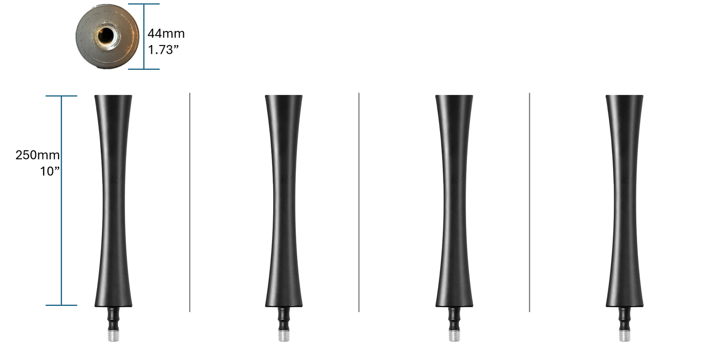 Quadraspire SV250/44mm (10") X-Reference Columns (set of 4) - Black