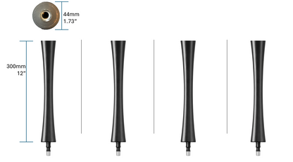 Quadraspire SV300/44mm (12") X-Reference Columns (set of 4) - Black