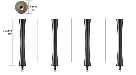 Quadraspire SV300/44mm (12") X-Reference Columns (set of 4) - Black