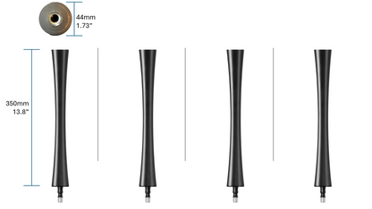 Quadraspire SV350/44mm (13.8") X-Reference Columns (set of 4) - Black