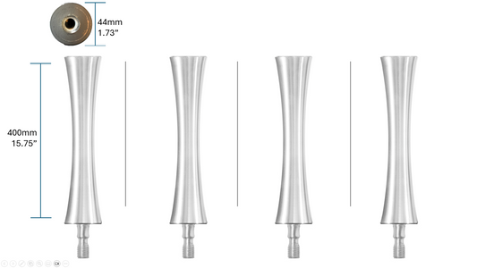 Quadraspire SV400/44mm (15.75") X-Reference Signature Columns (set of 4) - Silver