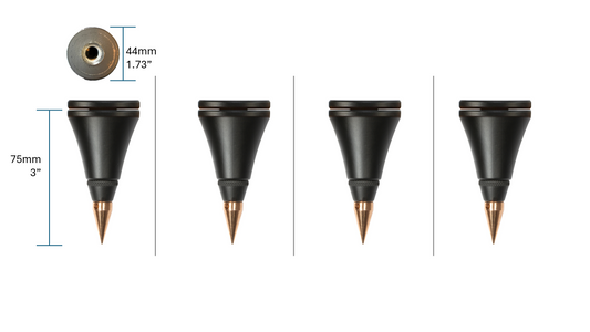 Quadraspire SV75/44mm (3") Feet and Top Caps for X-Reference (set of 4) - Black