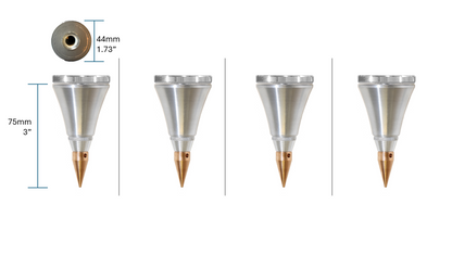 Quadraspire SV75/44mm (3") Feet and Top Caps for X-Reference Signature (set of 4) - Silver (Natural Aluminum)