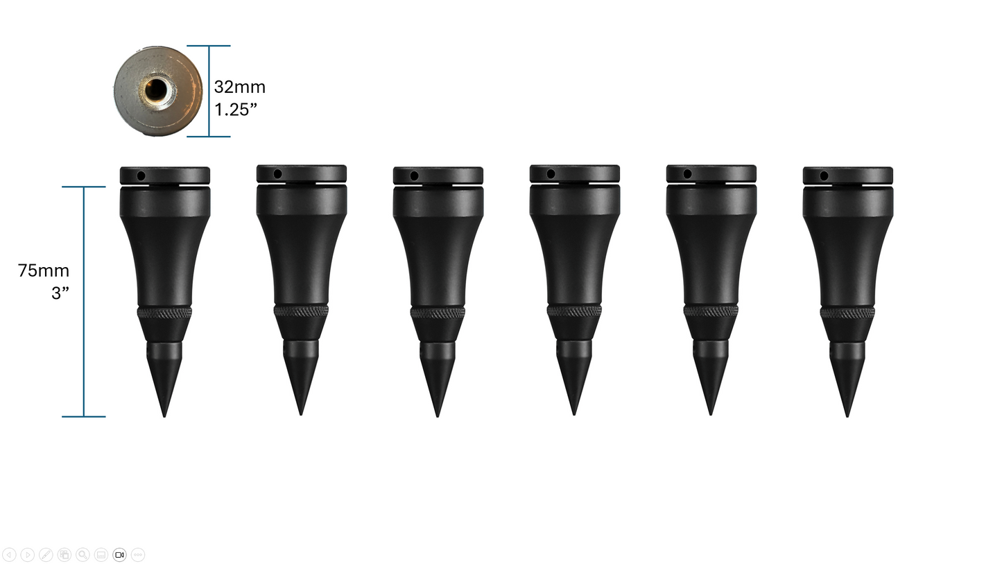 Quadraspire SV75/32mm (3") Feet and Top Caps (set of 6)