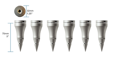 Quadraspire SV75/32mm (3") Feet and Top Caps (set of 6)