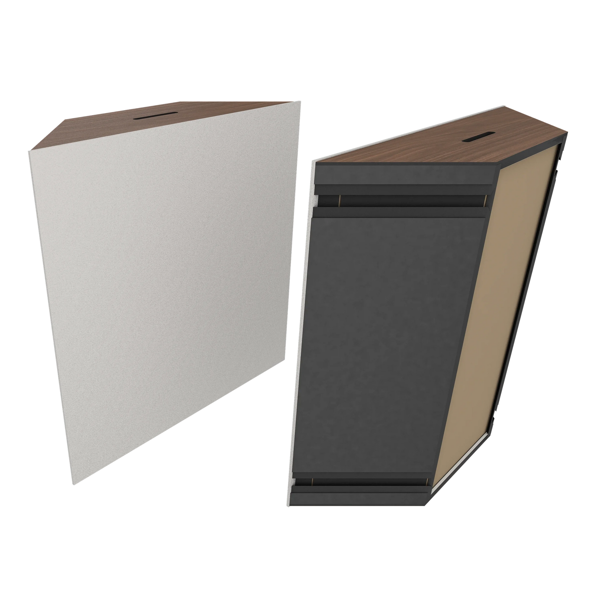 Vicoustic Super Bass Extreme Ultra VMT Bass Trap Acoustic Panel in Light Grey and Dark Walnut