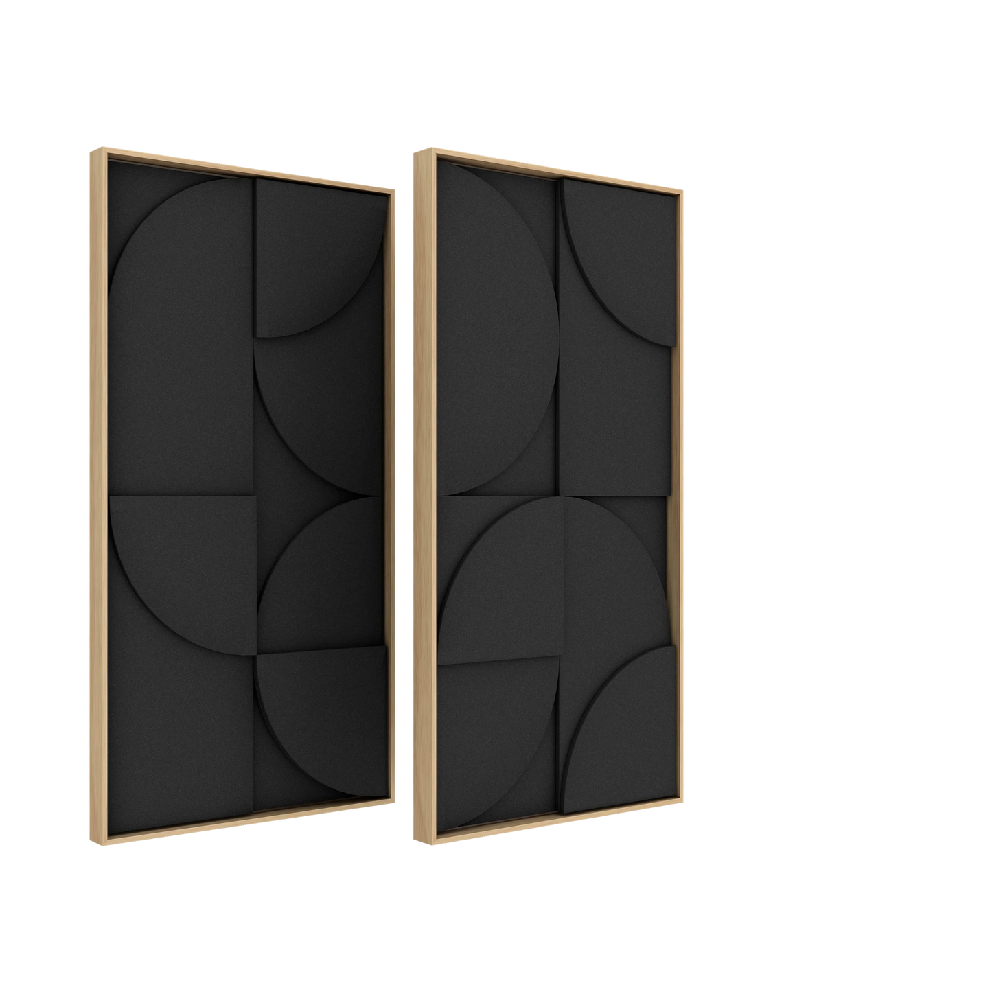 Vicoustic VicShape 3D Duo Sound Absorbing Acoustic Framed Relief Panel in Black