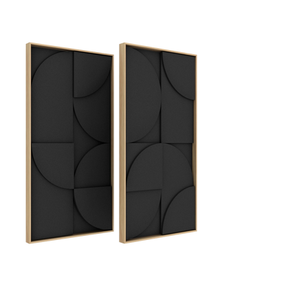 Vicoustic VicShape 3D Duo Sound Absorbing Acoustic Framed Relief Panel in Black