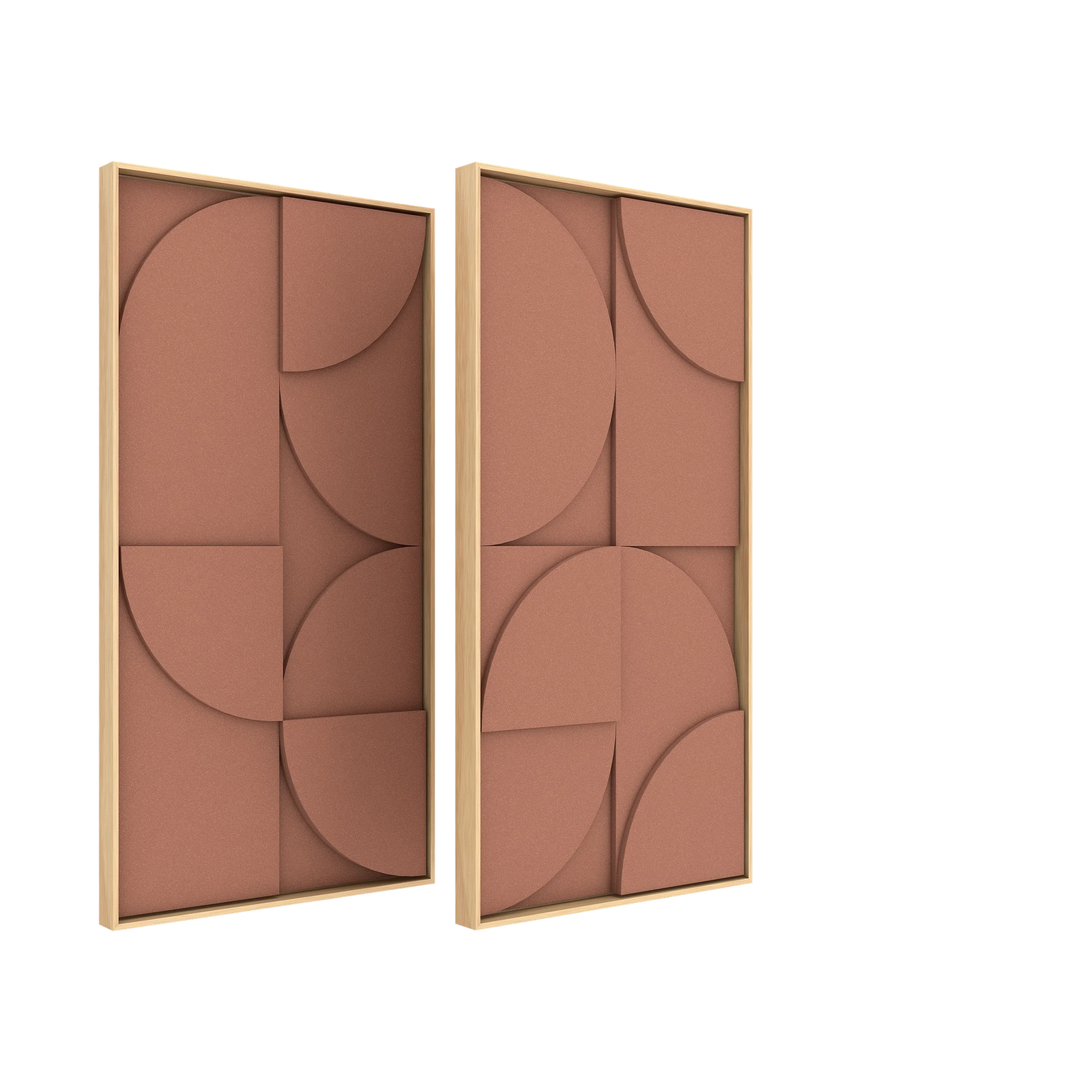 Vicoustic VicShape 3D Duo Sound Absorbing Acoustic Framed Relief Panel in Coral Haze