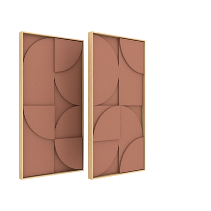 Vicoustic VicShape 3D Duo Sound Absorbing Acoustic Framed Relief Panel in Coral Haze