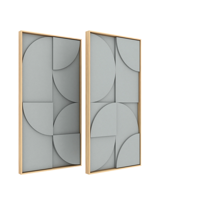 Vicoustic VicShape 3D Duo Sound Absorbing Acoustic Framed Relief Panel in Glacier