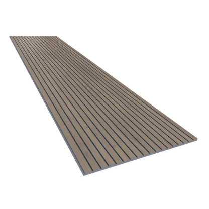 Vicoustic VicStrip 240cm Acoustic Slat Panel in Brown Oak Grey PET