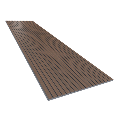 Vicoustic VicStrip 240cm Acoustic Slat Panel in Dark Walnut Grey PET