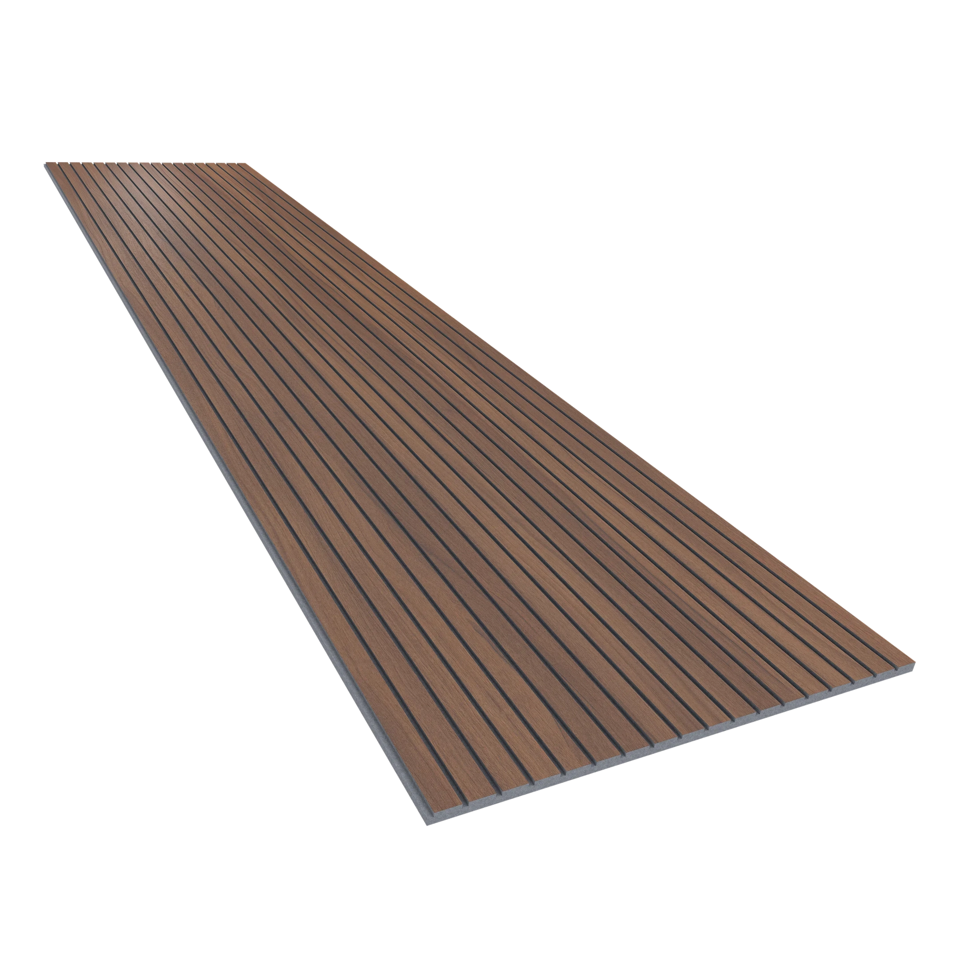 Vicoustic VicStrip 270cm Acoustic Slat Panel in Natural Walnut Grey PET