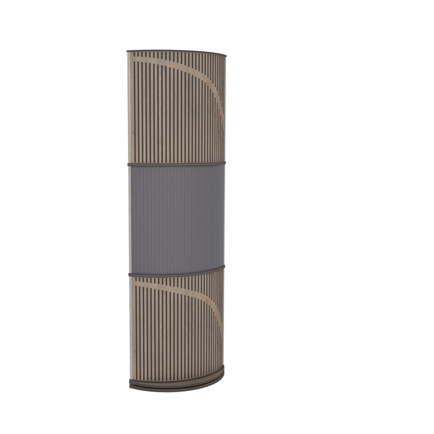 Vicoustic VicTotem Ultra VMT Free Standing Hybrid Acoustic Panel in Grey and Brown Oak