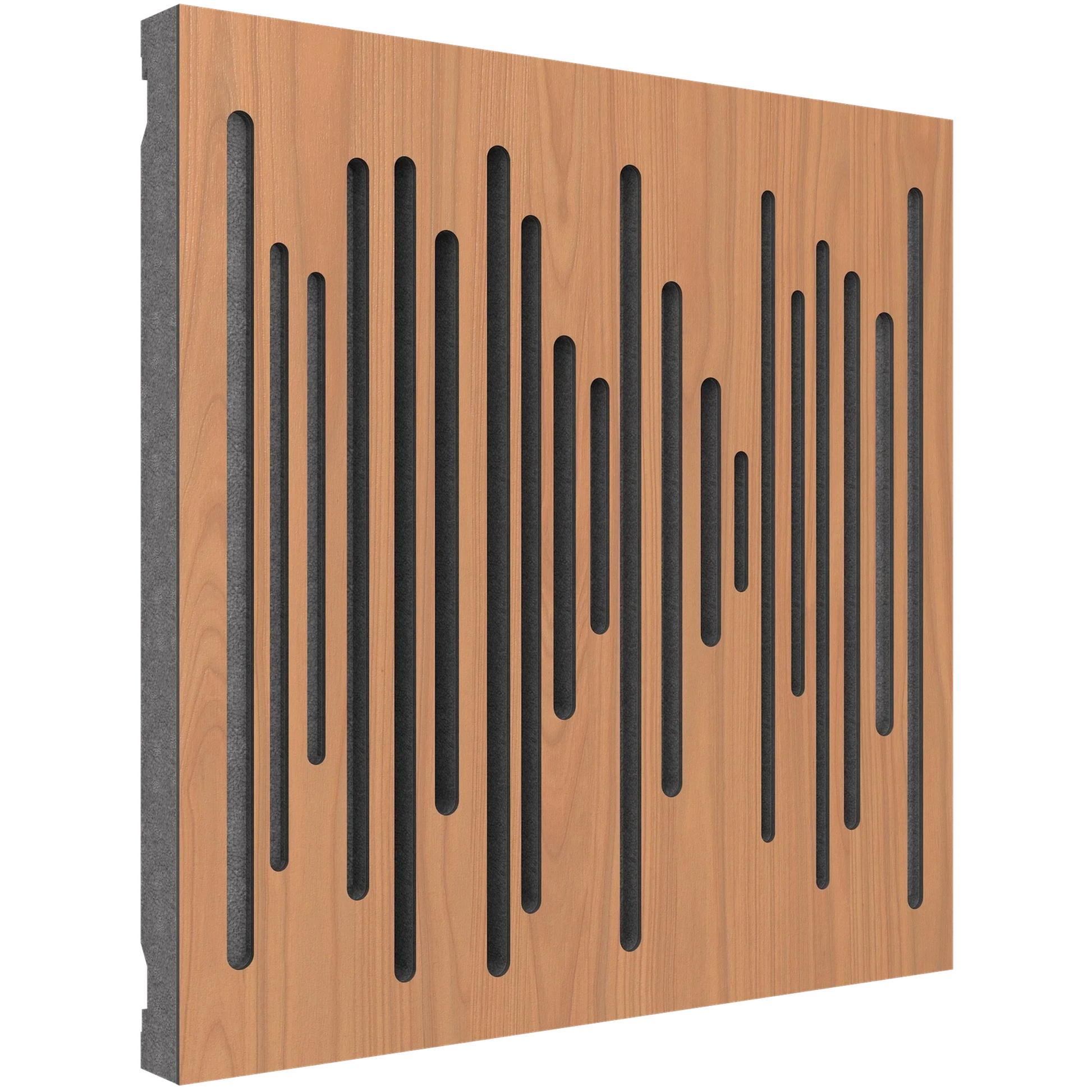 Vicoustic Wavewood Diffuser Ultra MKII Sound Diffusion Acoustic Panels in Locarno Cherry and Grey