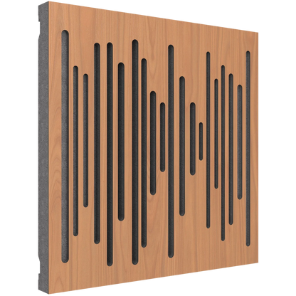 Vicoustic Wavewood Diffuser Ultra MKII Sound Diffusion Acoustic Panels in Locarno Cherry and Grey