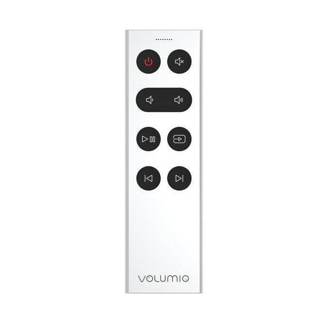 Volumio Remoto remote control held in hand, front view
