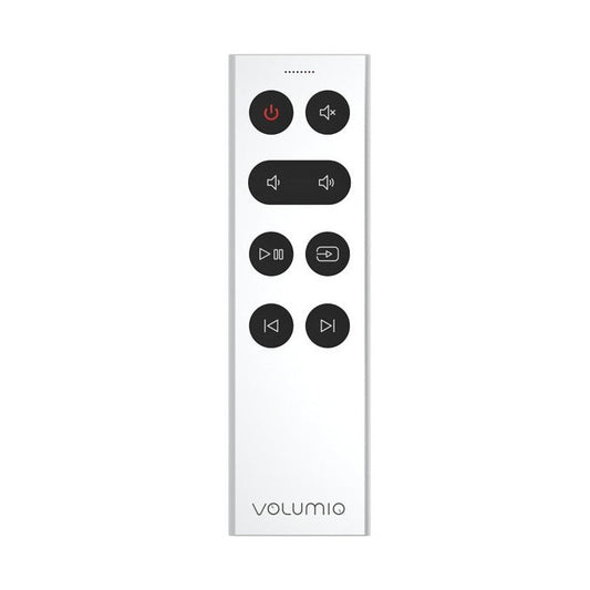Volumio Remoto remote control held in hand, front view