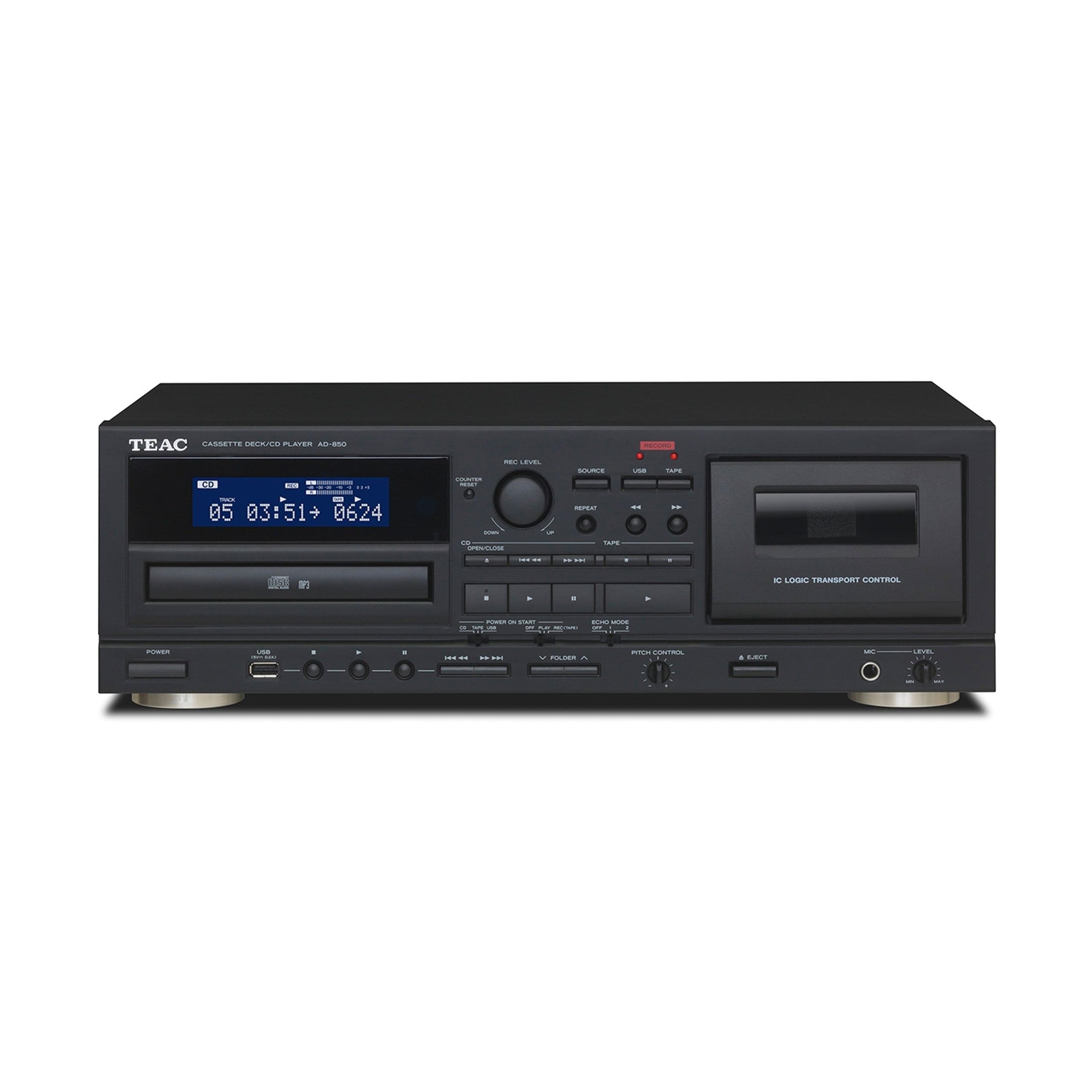 TEAC AD-850-SE Cassette Deck CD Player - Black – Playback Distribution
